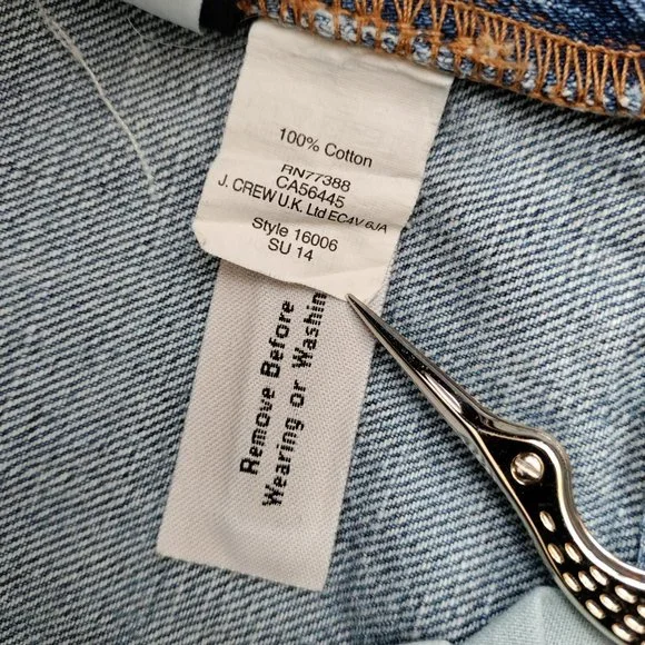 J. Crew Vintage Straight Raw Frayed Jeans High Rise Destroy Size 28R - Picture 15 of 15